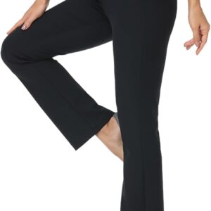 High Waisted Dress Pants for Women Regular/Tall Bootcut Elastic Waist Pull On Work Slacks for Women 29.5"/31.5"