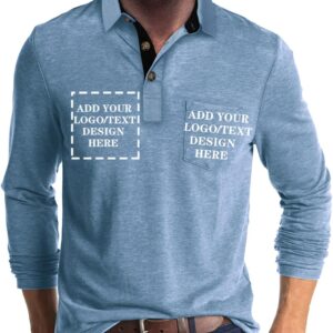 Custom  Shirts for Men Casual Short/Long Sleeve Personalized Tee Shirts Customized Golf T Shirt with Pockets