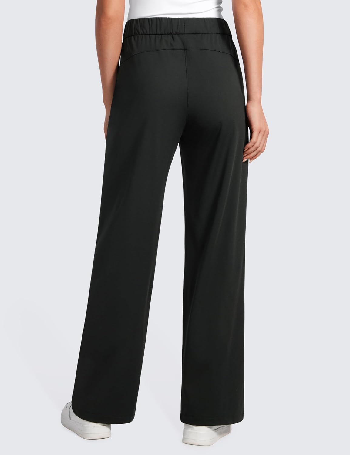 4-Way Stretch Casual Pants for Womens 30.5" Straight Wide Leg Work Pants with Pockets - Image 2