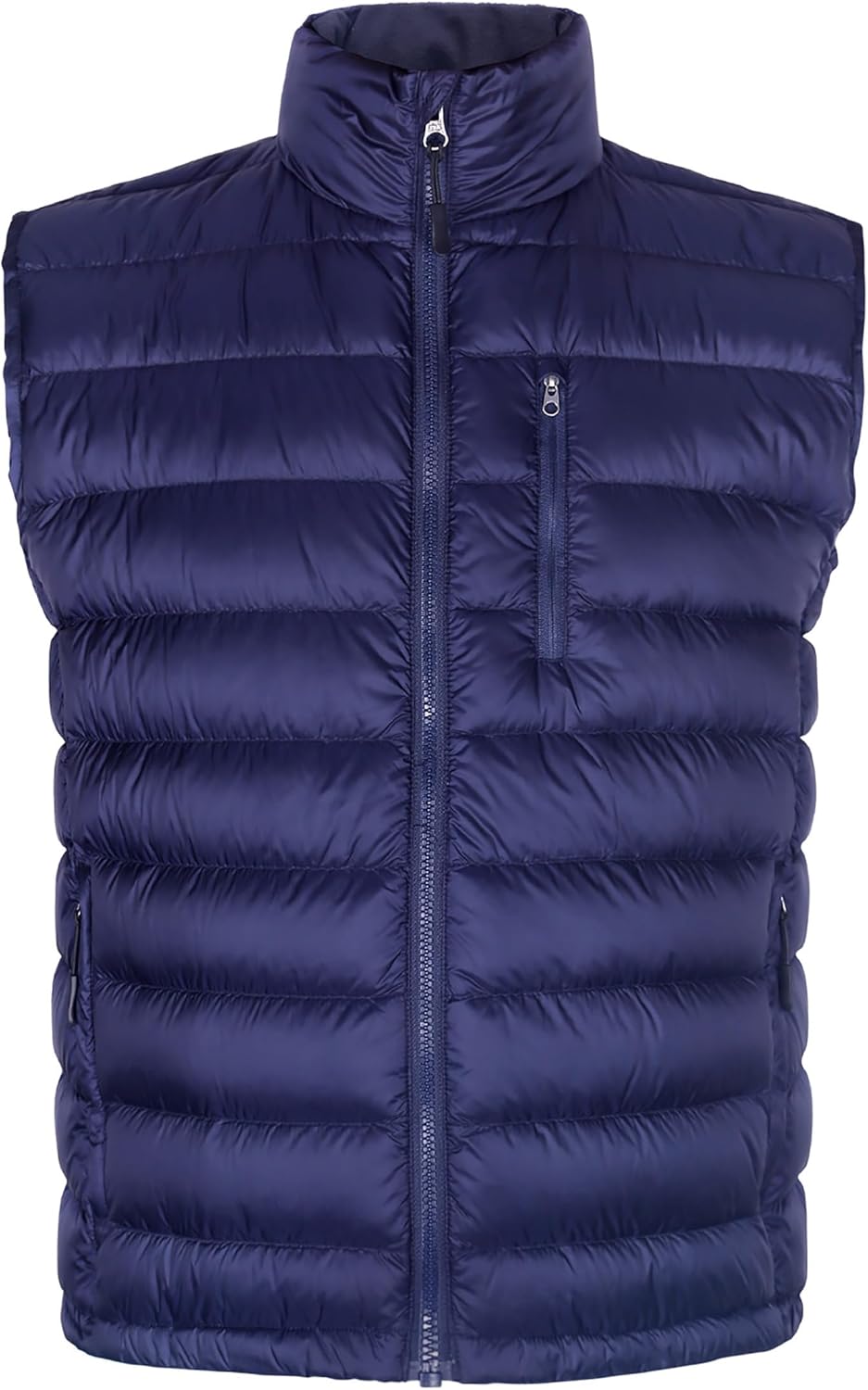 Men's Down Vest Lightweight Packable Puffer Vest Stand Collar Down Vest Zipper Sleeveless Jacket