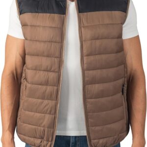 Mens Puffer Vest Down Alternative Water Resistant Packable Outerwear Zip Up Pockets Warm Versatile Layer